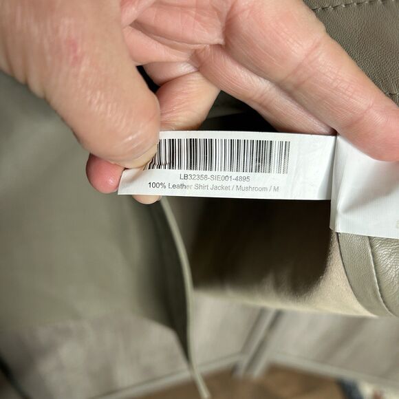 Quince Genuine Leather Shirt Jacket Mushroom Taupe NEW - Picture 6 of 7